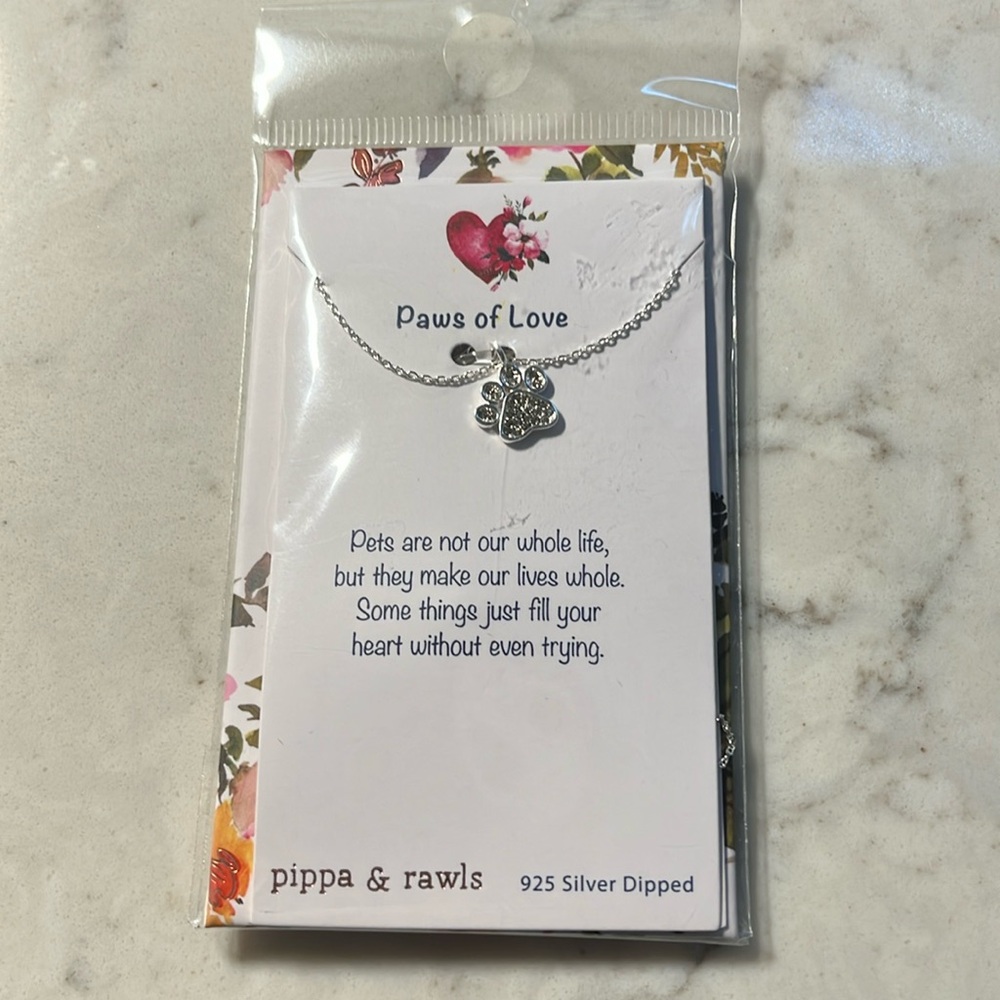 Necklace - NWT - Paws charm on chain